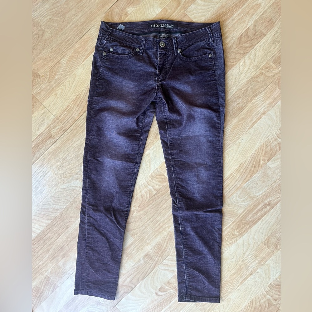 STONES Love Micro Cord Jeans Women’s Sz 11 Maroon Burgandy Skinny Casual Stretch